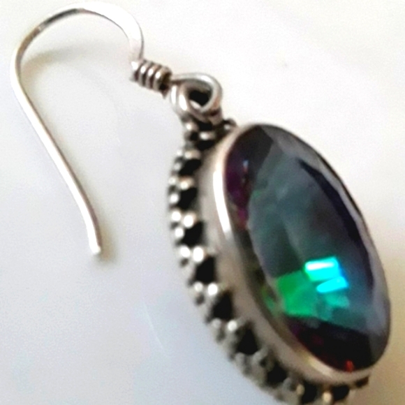 MYSTIC TOPAZ SILVER EARRINGS - Picture 6 of 8